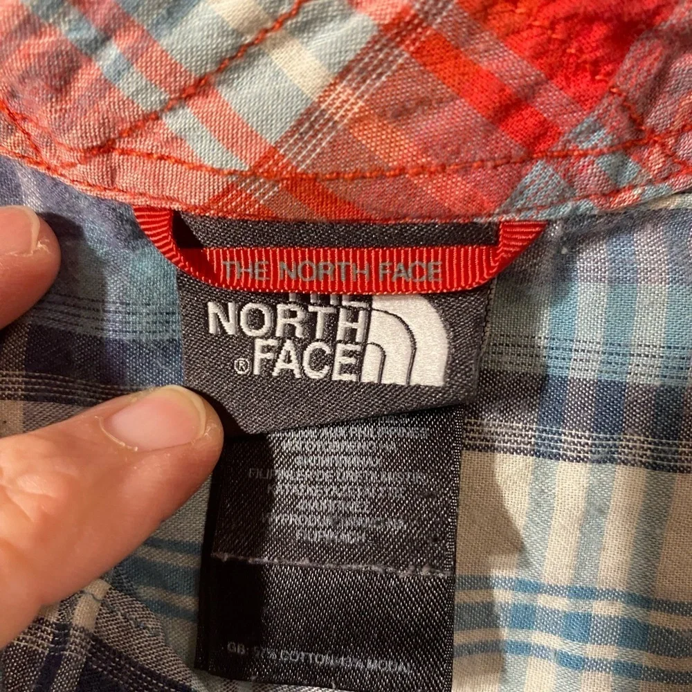The North Face Blue and White Plaid Men's Shirt Large (NI)